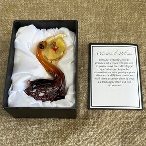 Pier 1 Multicolor Glass Pelican Figurine